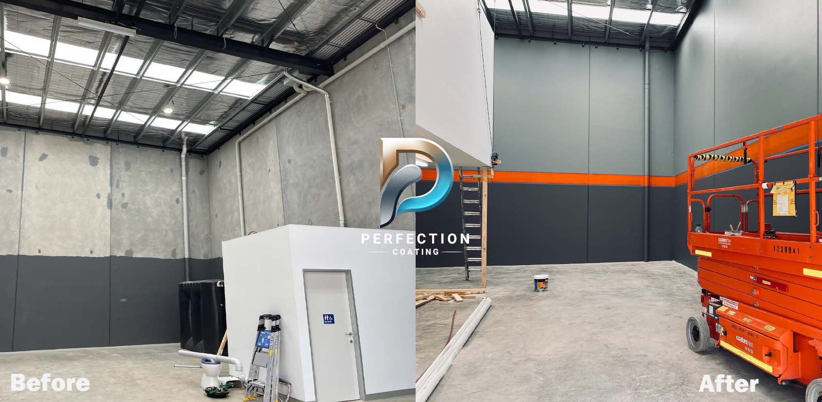 A large factory with newly painted walls and equipment, showcasing our ability to handle extensive industrial painting projects.