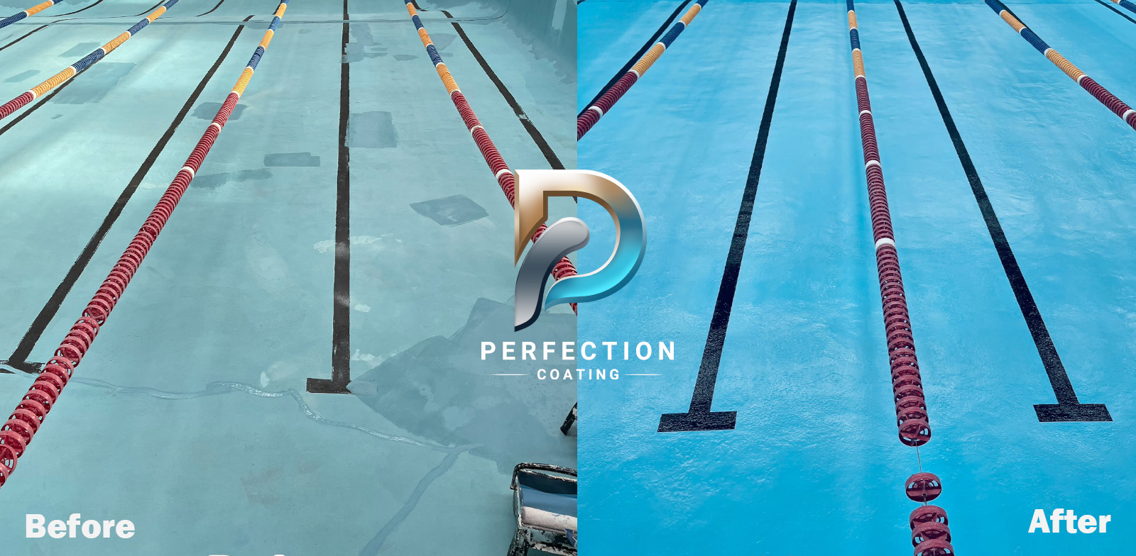 A pristine swimming pool with a fresh coat of paint, enhancing its appearance and ensuring durability against water and chemicals.