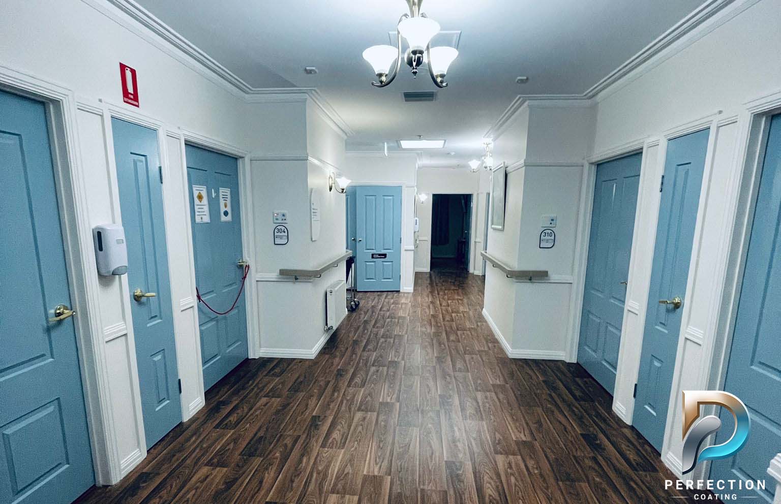 Painted hallway at Newmans on the Park