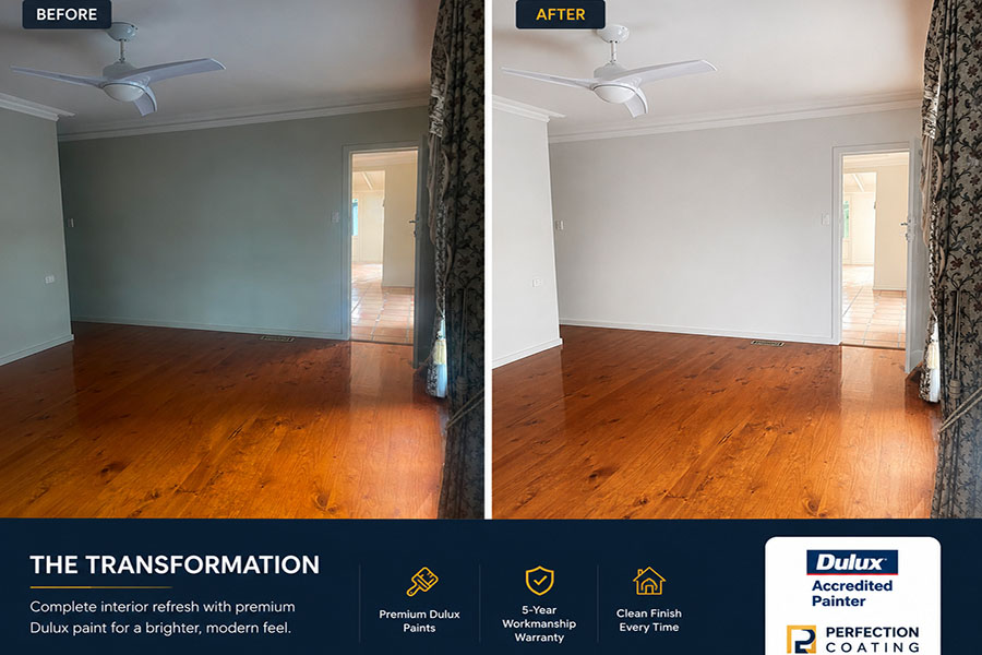 Albion interior before and after repaint by Perfection Coating