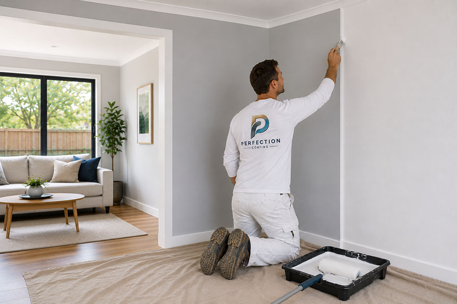 Melbourne house painter from Perfection Coating painting interior walls