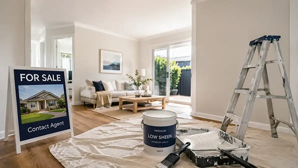Melbourne home freshly painted before sale — neutral wall colours and clean white trim ready for real estate photography