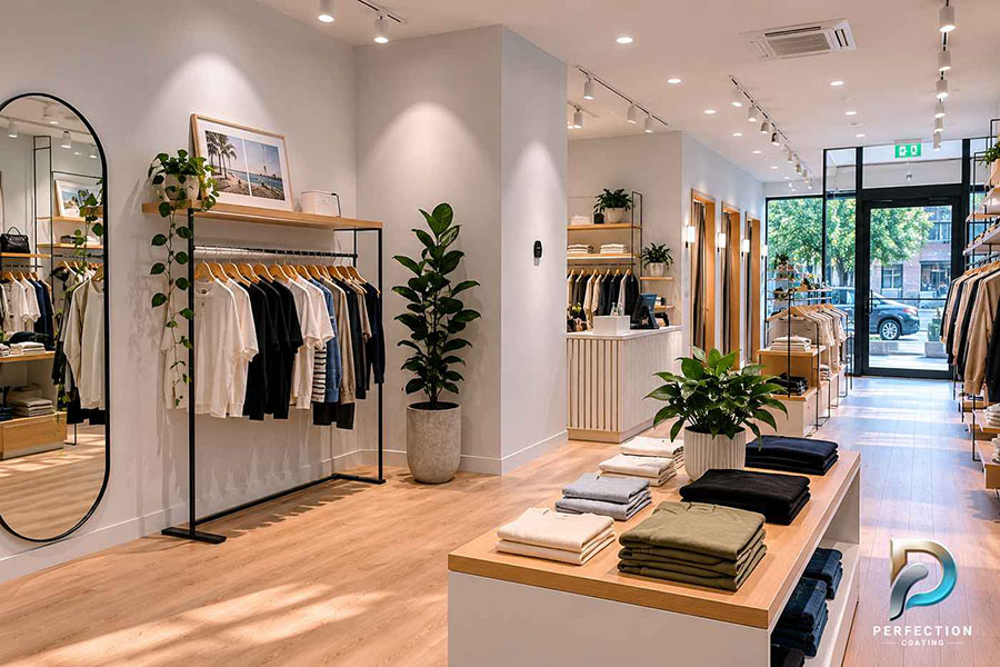 Retail shop fitout painting project in Melbourne completed by Perfection Coating