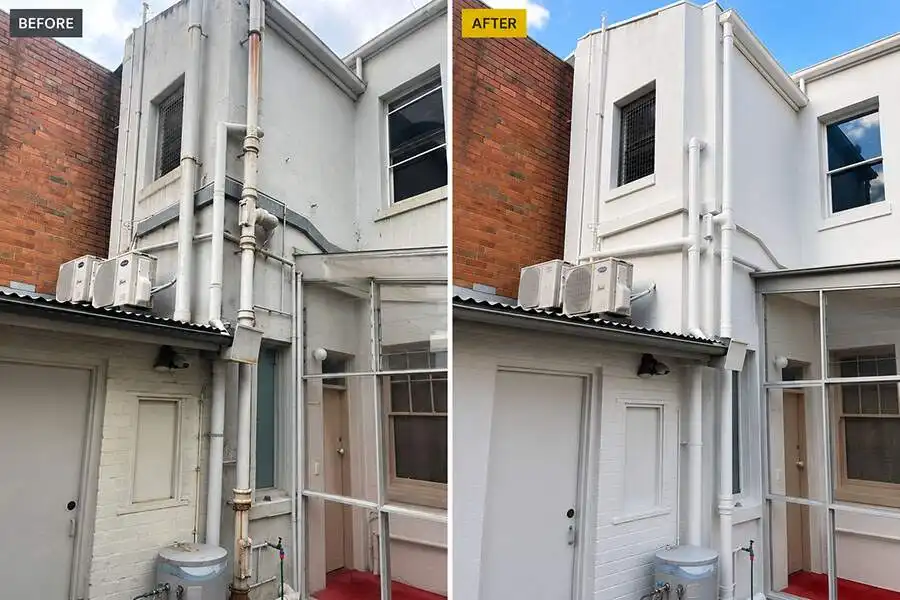 Ringwood commercial exterior before and after painting by Perfection Coating